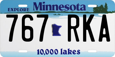 MN license plate 767RKA