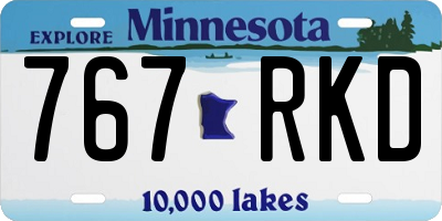 MN license plate 767RKD