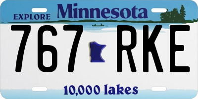 MN license plate 767RKE