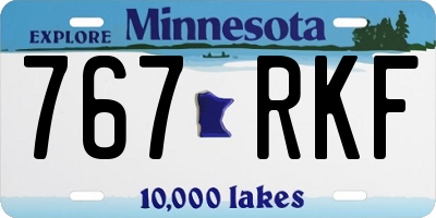MN license plate 767RKF