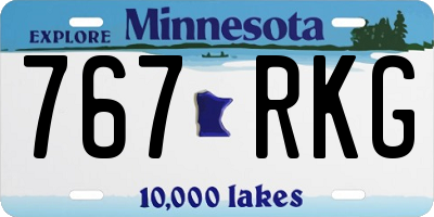 MN license plate 767RKG