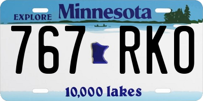 MN license plate 767RKO