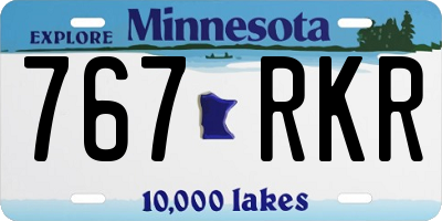 MN license plate 767RKR