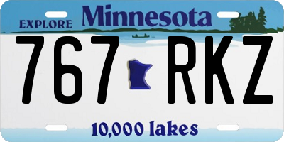 MN license plate 767RKZ