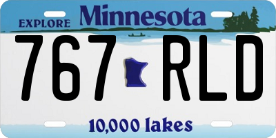 MN license plate 767RLD