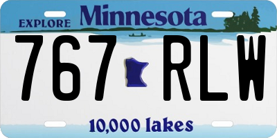 MN license plate 767RLW