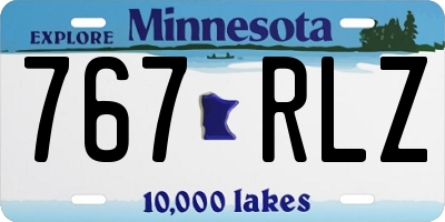 MN license plate 767RLZ
