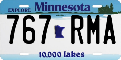 MN license plate 767RMA