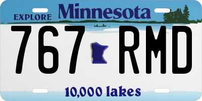 MN license plate 767RMD