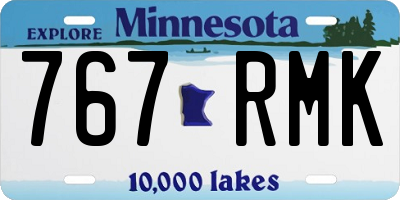 MN license plate 767RMK