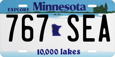 MN license plate 767SEA