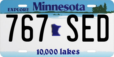 MN license plate 767SED