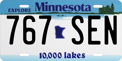 MN license plate 767SEN
