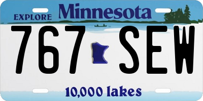 MN license plate 767SEW