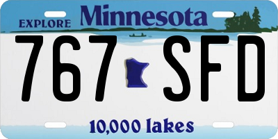 MN license plate 767SFD