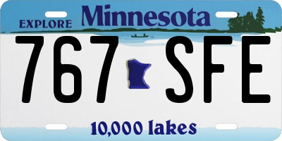 MN license plate 767SFE