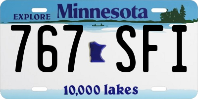 MN license plate 767SFI