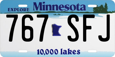 MN license plate 767SFJ