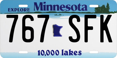 MN license plate 767SFK