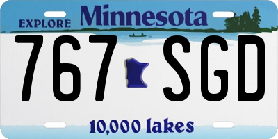 MN license plate 767SGD