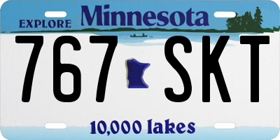 MN license plate 767SKT