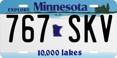 MN license plate 767SKV