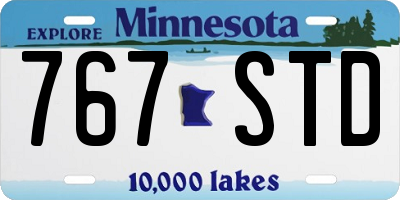 MN license plate 767STD