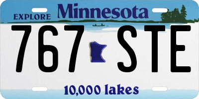 MN license plate 767STE