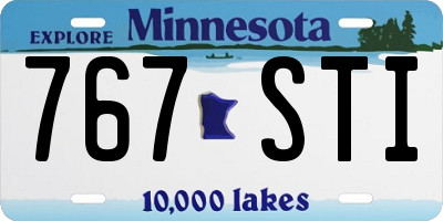 MN license plate 767STI