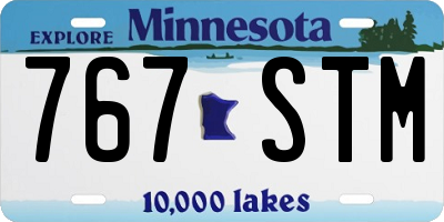 MN license plate 767STM