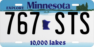 MN license plate 767STS