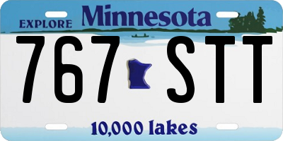 MN license plate 767STT
