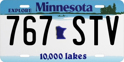 MN license plate 767STV