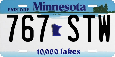 MN license plate 767STW