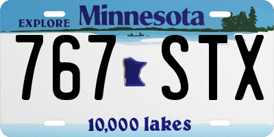 MN license plate 767STX