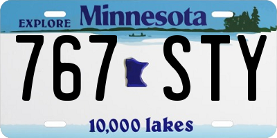 MN license plate 767STY