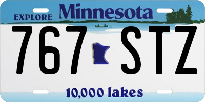 MN license plate 767STZ