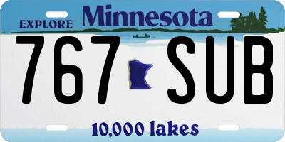 MN license plate 767SUB