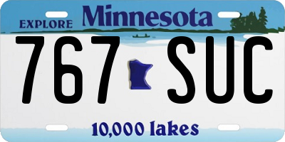 MN license plate 767SUC