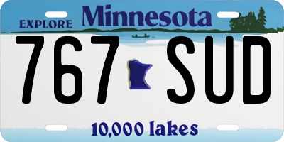 MN license plate 767SUD