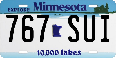 MN license plate 767SUI
