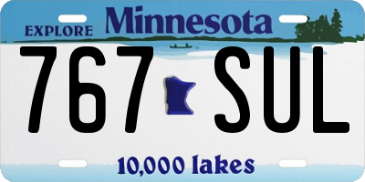 MN license plate 767SUL
