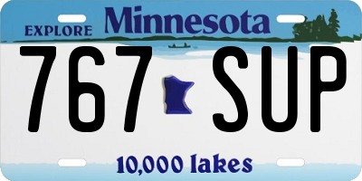 MN license plate 767SUP