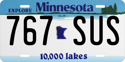 MN license plate 767SUS