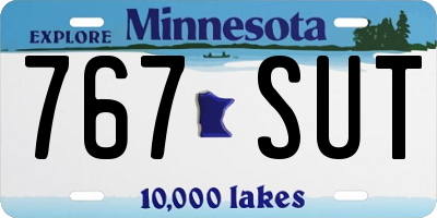 MN license plate 767SUT