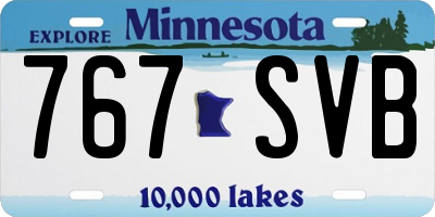 MN license plate 767SVB