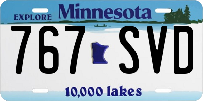 MN license plate 767SVD