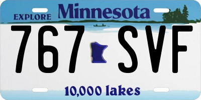 MN license plate 767SVF