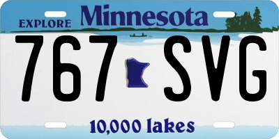 MN license plate 767SVG