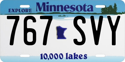 MN license plate 767SVY